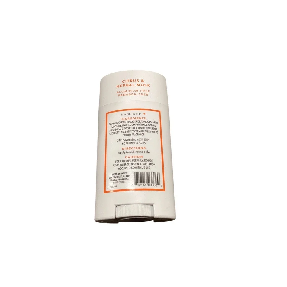 Native Deodorant Citrus‎ & Herbal Musk Aluminum Free Paraben Free 2.65 oz Stick